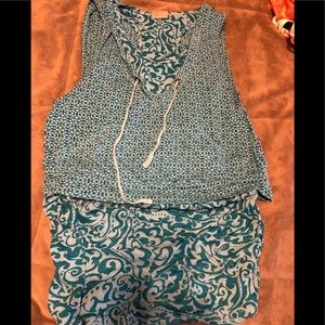 Athleta Blue Layered Tank Size Small